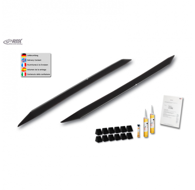 Faldones laterales 'Slim' adecuados para Skoda Rapid (NH) 2012-2019 (ABS negro brillante)