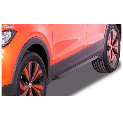 Faldones Laterales "Slim" Adecuados Para El Volkswagen T-Cross 2019- (Abs Negro Brillante)