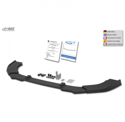 Spoiler delantero RDX Racedesign Vario-X compatible con Dacia Dokker Stepway 2012-2021 y Lodgy Stepway 2012-2022 (PU)