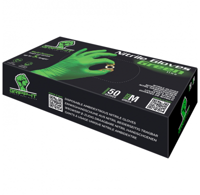 Guantes de Nitrilo Gripp-It - talla M - Verde - Caja dispensadora de 50 unidades