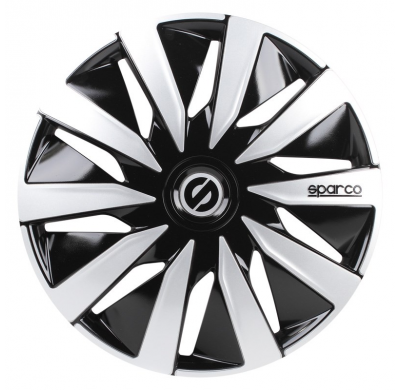 Juego De Tapacubos Sparco Wheels Lazio 13-Pulgadas Negro/Silver Sparco Wheels