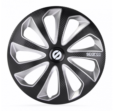 Juego De Tapacubos Sparco Wheels Sicilia 15-Pulgadas Negro/Silver/Carbono Sparco Wheels