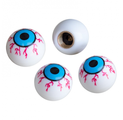 Juego Tapones Valvula Simoni Racing Shocking Eyes - White/Blue/Red - 4-Piezas