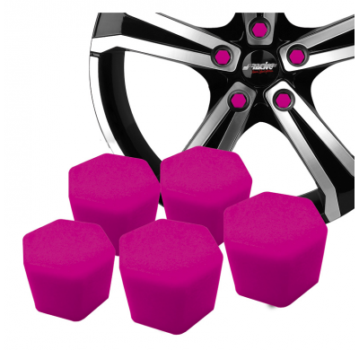Tapones Tuerca Rueda Simoni Racing Soft Sil - 19mm - Rosa - Juego De 20 Piezas