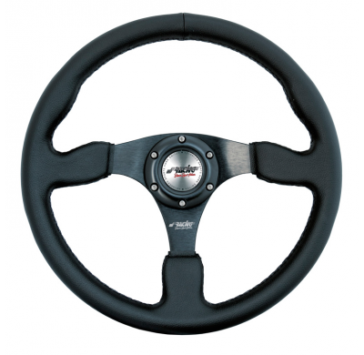 Simoni Racing Volante Deportivo Defender 350mm - Black Eco-Leather