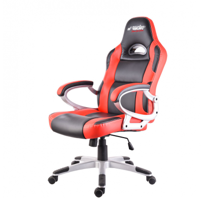 Simoni Racing Asiento De Oficina - Negro/Rojo Cuero Sintetico