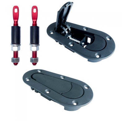Simoni Racing Set De Ganchos/Pasadores Universales Para El Capó - Quick Release - Abs/Aluminum