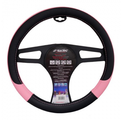 Funda De Volante Simoni Racing Pink Lady - 37-39cm - Negro/Rosa