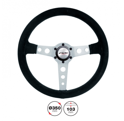 Volante Simoni Racing Ken 350mm - Gamuza Negra