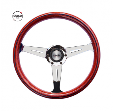 Volante Universal Simoni Racing Resia - Madera - Diámetro 350mm - Fijación tipo Nardi