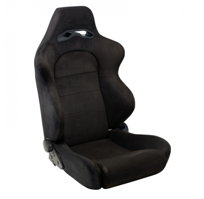 Asiento Deportivo Autostyle 'C' - Negro - Respaldo Reclinable De Dos Lados - Incl. Guías Universales