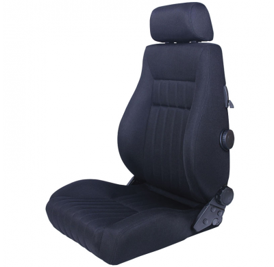 Asiento Deportivo Autostyle 'Retro' - Negro - Respaldo Reclinable De Dos Lados - Incl. Guías Universales