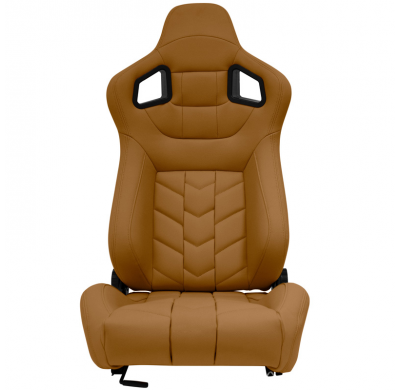 Asiento deportivo 'GK' - Cuero sintético beige - Respaldo reclinable en ambos lados - incl. diapositivas