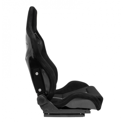 Asiento deportivo 'NK Premium' - Ante negro + Tejido de malla gris - Respaldo de fibra de vidrio reclinable en ambos lados - Inc