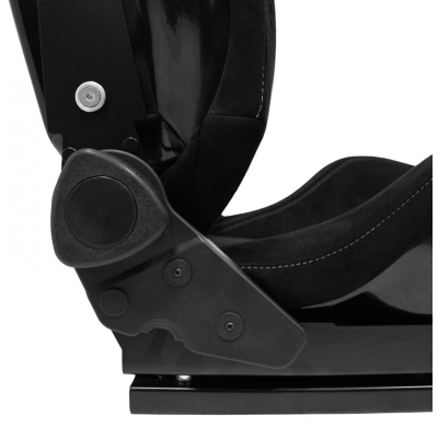 Asiento deportivo 'NK Premium' - Ante negro + Tejido de malla gris - Respaldo de fibra de vidrio reclinable en ambos lados - Inc