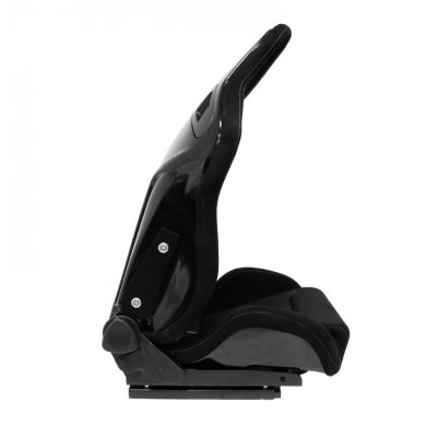 Asiento deportivo 'NK Premium' - Ante negro + Tejido de malla gris - Respaldo de fibra de vidrio reclinable en ambos lados - Inc