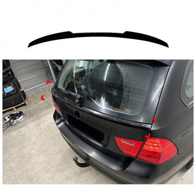 Alerón trasero inferior central AutoStyle compatible con BMW Serie 3 E91 Touring 2005-2012 (ABS negro brillante)