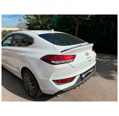 Borde del alerón del maletero adecuado para Hyundai i30 III Fastback incl. N-Line 2017- (ABS negro brillante)