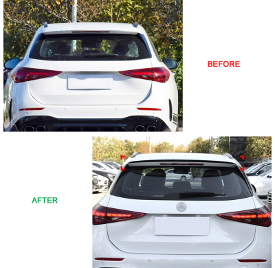 Alerón de techo AutoStyle (tapa del alerón) compatible con Mercedes Clase C W206 Kombi 2021- (ABS negro brillante)