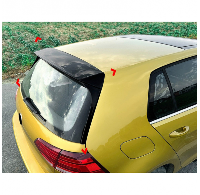 Alerón de techo AutoStyle compatible con Volkswagen Golf VII (7 y 7.5) HB 2012-2019, 3 piezas (ABS negro brillante).