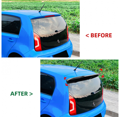 Alerón de techo AutoStyle (extension de alerón) compatible con Volkswagen Up! excepto GTi y Seat Mii y Skoda Citigo 2011- (ABS n