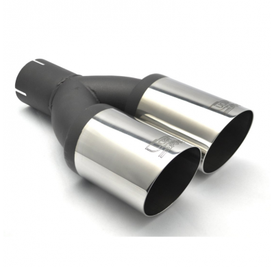 Cola De Escape Ulter Sport Doble Redondo ø80mm Inclinado - Longitud 280mm - Instalación ->50mm - Inox