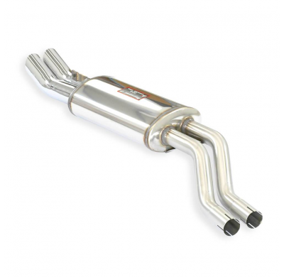 Silencioso trasero DTM OO70 Sistema 100% de acero inoxidable, 2 x Ø60 mm - Solo kit completo BMW E30 M3 2.3i / 2.5i Evo - S50 /