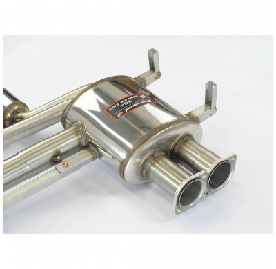 Silenciador trasero derecho - izquierdo "RACING LIGHT" - 13,0 kg Sistema 100% Acero Inox , 2 x Ø63,5mm BMW E46 M3 (Para V8 LS1 /