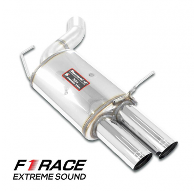 Silencioso trasero izquierdo "F1 Race" OO80 Sistema completo 100% de acero inoxidable, 2 x Ø70 mm BMW E63 Coupè M6 5.0i V10 '05