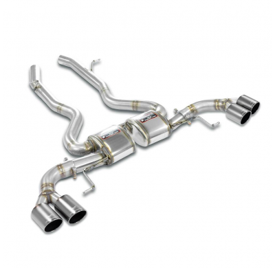 Rear exhaust "Race" Right OO90 + Left OO90 "Gun Metal Grey" Sistema 100% de acero inoxidable - (Elimina el filtro de partículas
