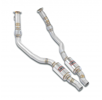 Kit de escape delantero derecho + izquierdo Sistema 100% de acero inoxidable, sobredimensionado Ø90 mm, para los silenciadores t