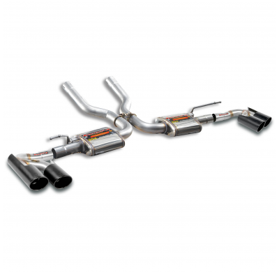 Escape trasero "Racing" derecho - izquierdo OO100 "Gris metalizado" Sistema 100% Acero Inox 2 x Ø60mm Solo sistema completo PORS