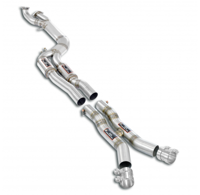 Paquete de escape J-Pipe Touring Elimina los catalizadores secundarios + filtros de partículas de aceite + resonador intermedio
