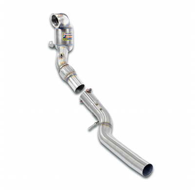 Kit de tubo de escape turbo + catalizador metálico WRC 100 CPSI Sistema 100% de acero inoxidable. Tamaño extragrande: Ø76 mm ->
