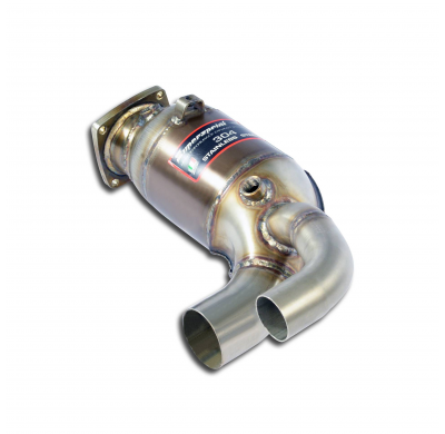 Escape delantero derecho con catalizador metálico de 100 CPSI. Sistema 100% Acero Inox para silencioso trasero OEM Solo sistema