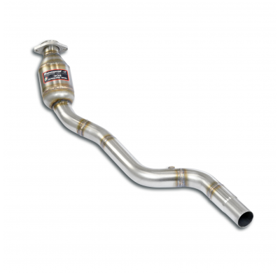 Tubo de escape izquierdo + catalizador metálico Sistema 100% de acero inoxidable, sobredimensionado 2 x Ø60 mm, para el silencia