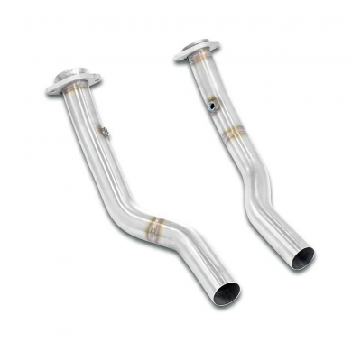 Kit de tubo de bajada derecho - izquierdo (elimina el catalizador) Sistema 100% de acero inoxidable - Sobredimensionado 2 x Ø65