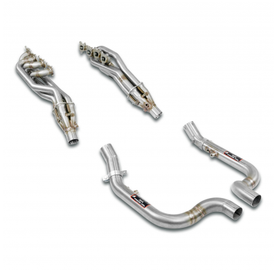 Colector Derecho-Izquierdo + Tubos de conexión (Volante a la izquierda)  Cabezales 100% acero inoxidable PORSCHE Panamera S / 4S