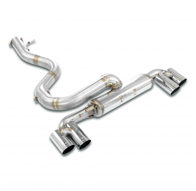 Silencioso trasero Derecho-Izquierdo "Racing" OO80 Sistema 100% Acero Inox, Oversize 2 x Ø65mm -> 2 x Ø60mm -> 1 x Ø76mm - Solo