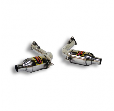 Tubo delantero Derecho-Izquierdo con catalizador metalico Sistema de competición 100% acero inoxidable 2 x Ø54 mm - Solo kit com