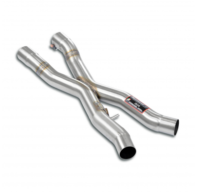Kit tubos centrales Derecho-Izquierdo  "X - Pipe" Sistema 100% Acero Inox tamaño grande 2 x Ø70mm - 2 x Ø65mm Solo sistema comp