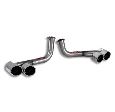 Colas de escape Derecha-Izquierda OO 100 Silenciador trasero 100% acero inoxidable 2 x Ø60 mm - También compatible con los silen