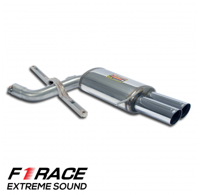 Silencioso trasero "F1 Race" OO80Barra de chasis de alta resistencia incluida Sistema completo 100% de acero inoxidable, 2 x Ø70