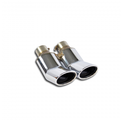 Cola de escape DTM 120 x 80 Acero Inox Sistema de escape 100% de acero inoxidable, sobredimensionado 2 x Ø70 mm - Modelos con co