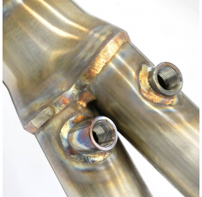Tubo en Y derecho (sustituye al convertidor catalítico) Sistema 100% de acero inoxidable, 2 x Ø76 mm, para el silenciador traser