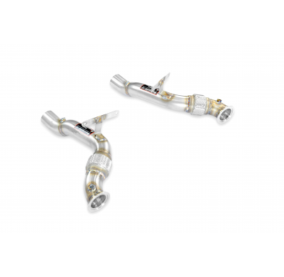 Downpipe kit Right + Left(Replaces catalytic converter) Kit de tubo de bajada 100% acero inoxidable, lado derecho e izquierdo. F
