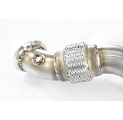 Downpipe kit Right + Left(Replaces catalytic converter) Kit de tubo de bajada 100% acero inoxidable, lado derecho e izquierdo. F