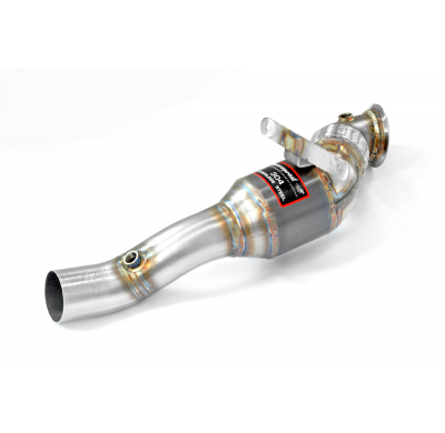 Tubo de escape izquierdo + convertidor catalítico metálico Kit de tubo de bajada 100% acero inoxidable, lado derecho e izquierdo