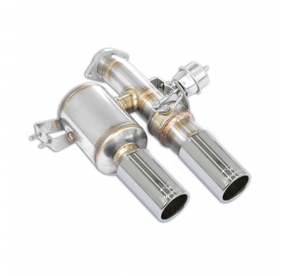 Escape trasero izquierdo OO76 con válvula (vacío) Kit de silenciador trasero con válvulas, 100% acero inoxidable. FERRARI 550 V1