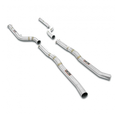 Tubo anterior derecho-izquierdo Sistema de escape completo "Cat.-back" ligero, 100% acero inoxidable, silenciador trasero con vá